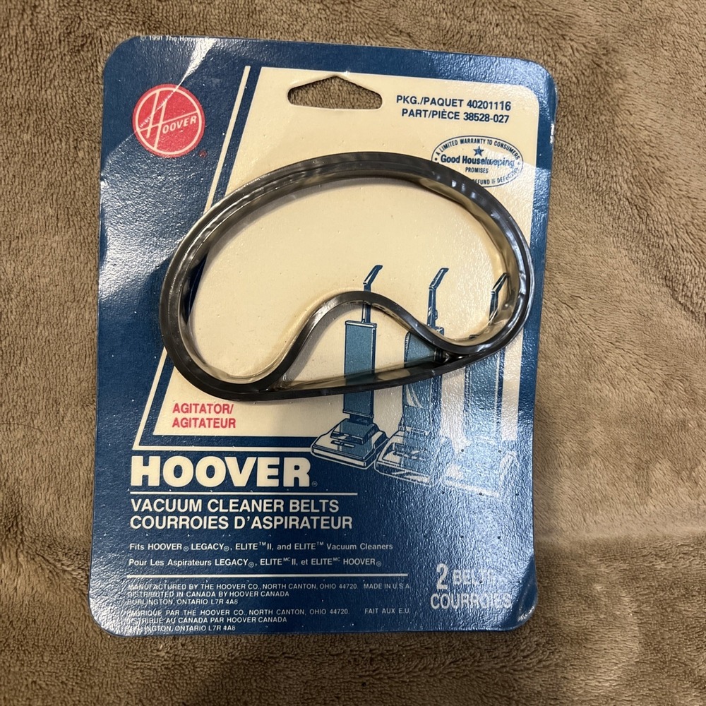 Hoover 38528-027 - 2 Pack Vacuum Cleaner Belts - Parts Repair - 1991 NOS